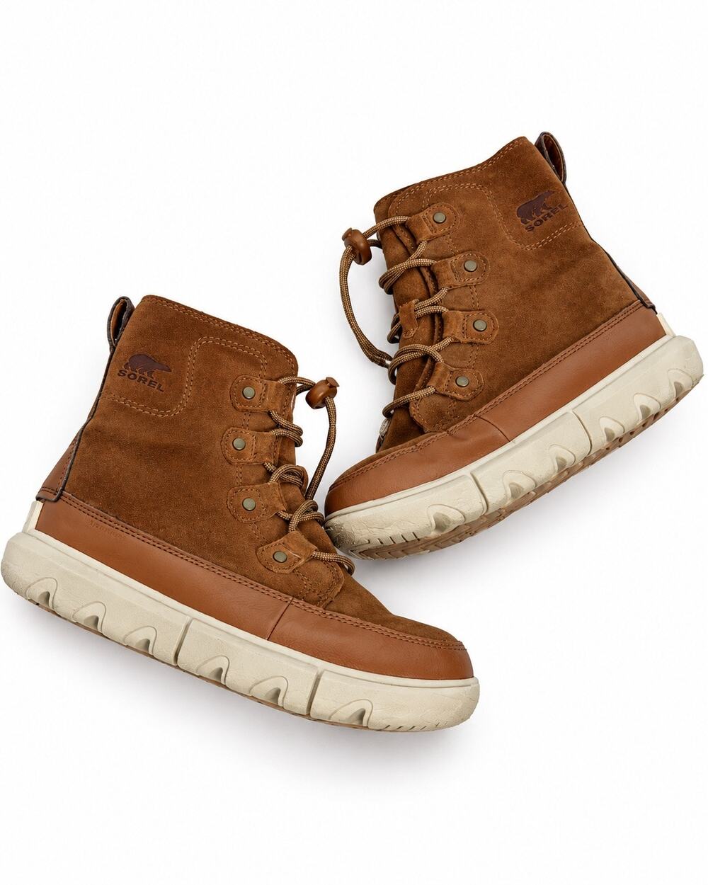 Sorel Big Kids Youth 4Y Brown Suede Waterproof Winter Boots Lace Up